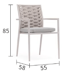 เก้าอี้สนาม BUNISE รุ่น P56 ขนาด 55&times;58&times;85 ซม. สีเทา